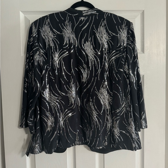 Alex Evenings Two Piece Sequin Set Blouse Color Smoke 2X NWT - Picture 2 of 7